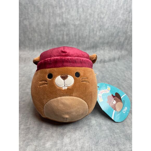 Squishmallows Chip the Brown Beaver 5" with‎ Hat Harvest Squad New 2022 Stuffed - Picture 4 of 5